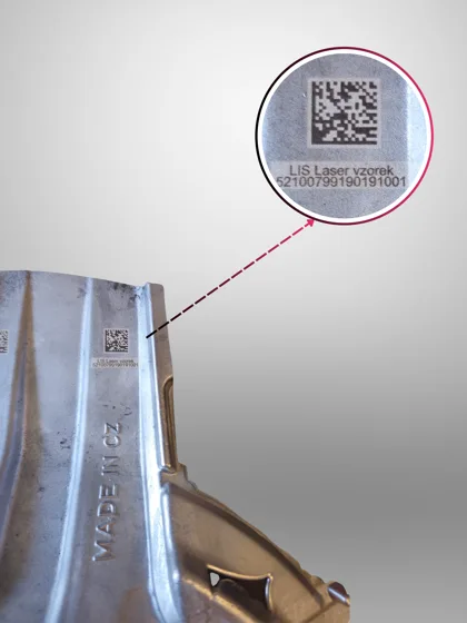 Hliníkový odlitek: detail kódu